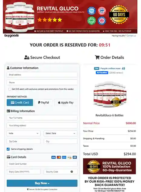 Revital Gluco Order Page